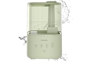 FABULETTA Humidifiers for Bedroom, 4.5L Cool and Warm Mist Top Fill Essential Oil Diffuser for Baby & Plants, 45H Continuous Use, 3 Adjustable Mist Levels with 360° Nozzle, Fast Symptom Relief, Green
