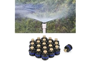 La Farah 20pcs Atomizing Sprinkler Nozzle,1/2 inch Garden Misting Emitters Adjustable 360 Degree Agricultural Lawn Watering Universal Nozzle Irrigation Micro Spray Heads