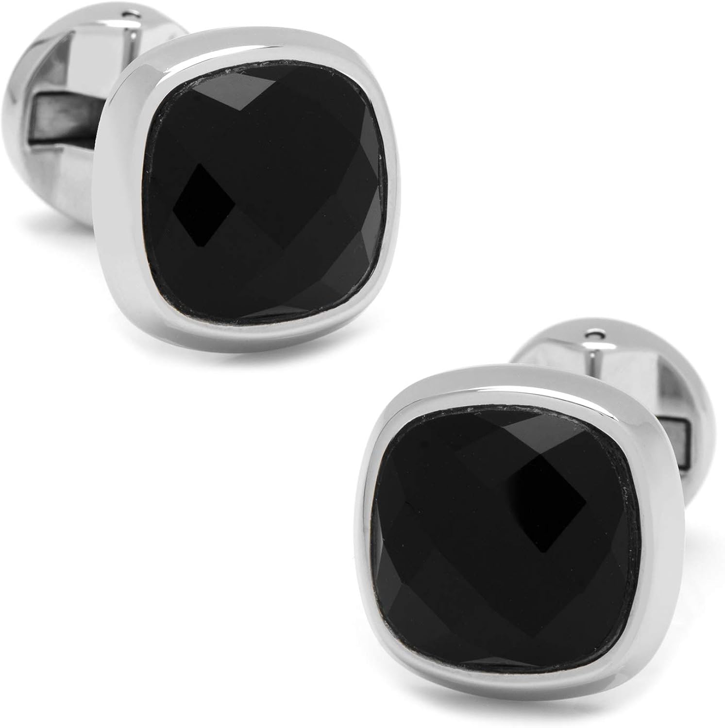 CUFFLINKS INC Faceted Onyx Cushion Cufflinks (Black) Clothing