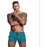 Mens Swim Trunks Quick Dry Swimwear Zipper Pockets, Swim Shorts with Mesh Lining