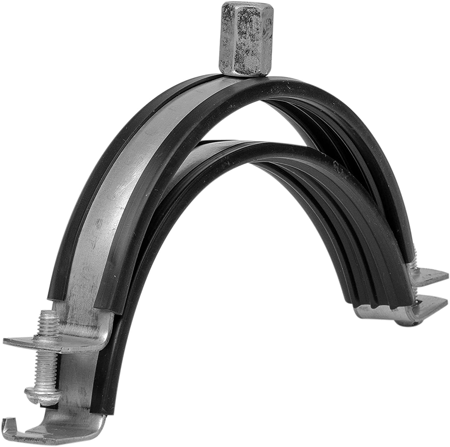 5 Inch / 125mm Diameter 12.5 cm Pipe clamp,for All Ventilation Types,Duct Pipe clamp,rainwater Pipe clamp,Connection of Straight Round ducts to Wall or Ceiling,with Rubber for Sound Insulation