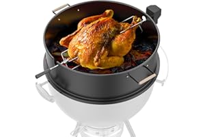 22.5 Inch Charcoal Kettle Grill Rotisserie Kit for Weber, Also for Other 22 1/2 inch Charcoal BBQ Grill Rotisserie Kit Kettle