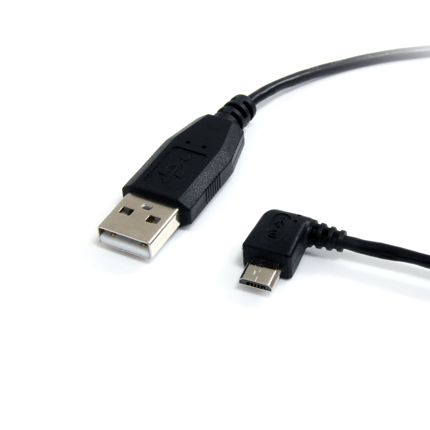 StarTech.com UUSBHAUB1LA 1 ft (0.3 m) USB to Micro USB Cable, USB 2.0 A to Left Angle Micro B, Black, Micro USB Cable