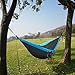 HONEST OUTFITTERS Single Camping Hammock with Basic Hammock Tree Straps,Portable Parachute Nylon Hammock for Backpacking Travel Grey/Blue 55