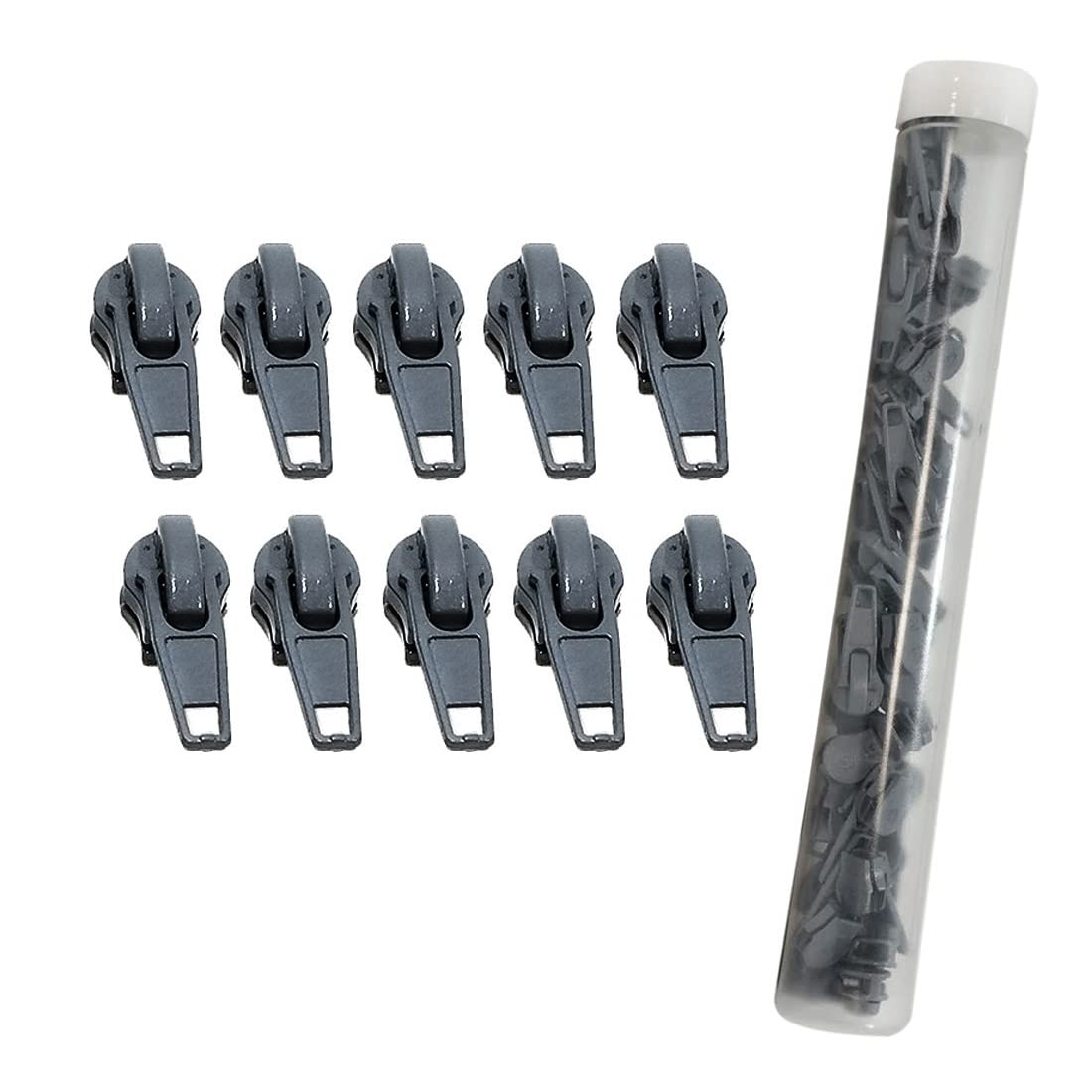 132 Automatic Metal Zipper Sliders for Nylon Zipper, Zipper Slider #3, Zipper Puller to Repair or Mount a Zipper, Gray Sliders, (#3, 311)