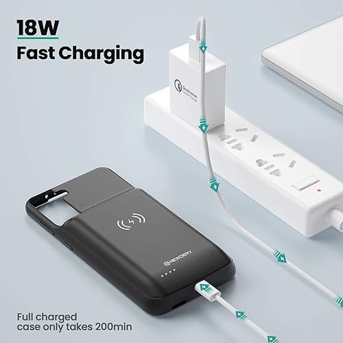 NEWDERY Battery Case for Galaxy S21 Plus 10000mAh, Fast