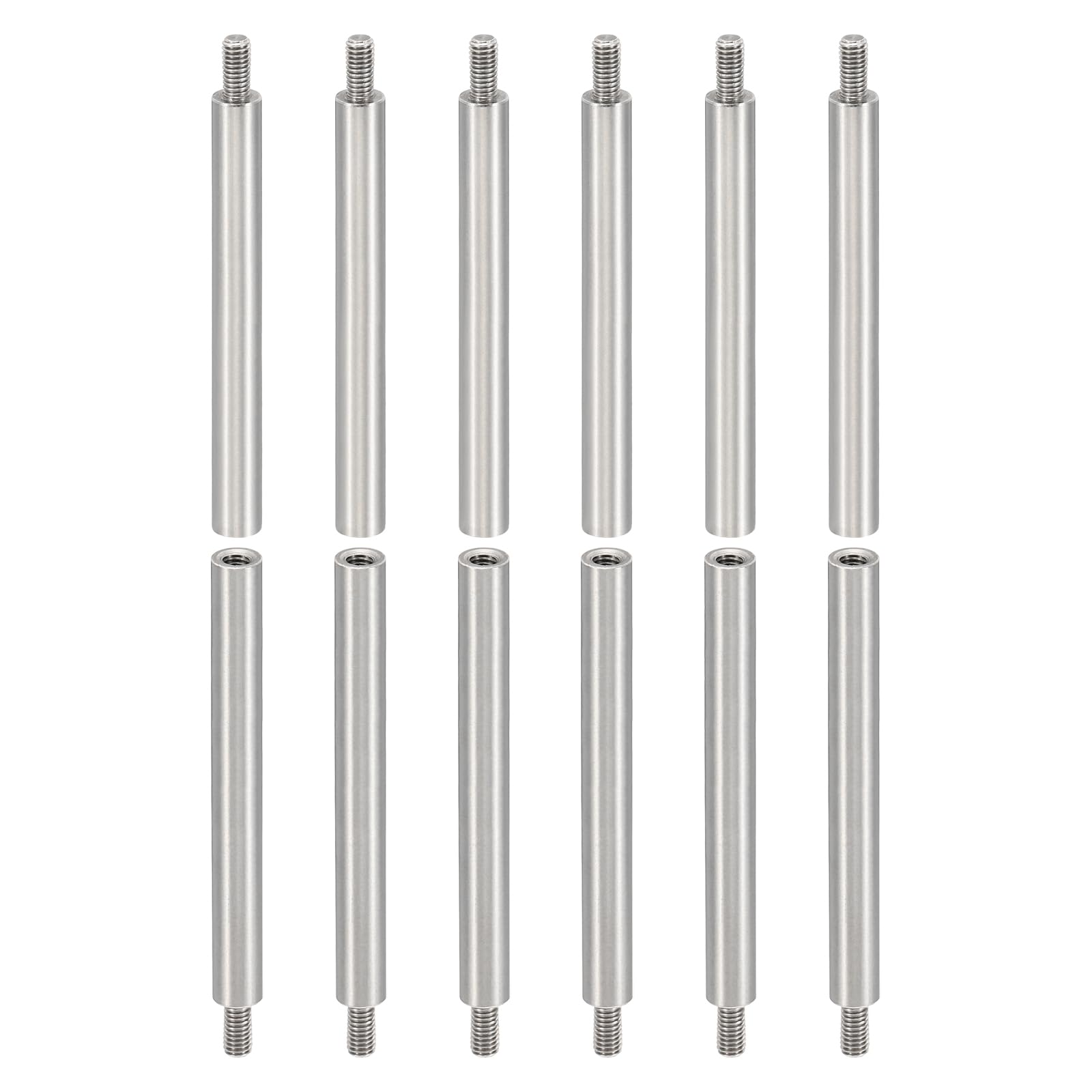PATIKIL 12pcs M3 Standoffs, M3 45+6mm Spacer Standoffs Steel Threaded Standoffs Screws Kit 3mm ID 5mm OD Metric Male Female Thread Adapters for Circuit Board PCB RC Drones Motherboard