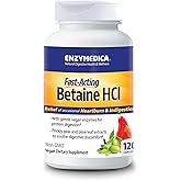 Enzymedica, Betaine HCl, Occasional Heartburn and Indigestion Support, 120 Capsules