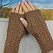 Beautyvan， Knitted Arm Fashion Fingerless Winter Gloves Unisex Soft Warm Mitten (Khaki)