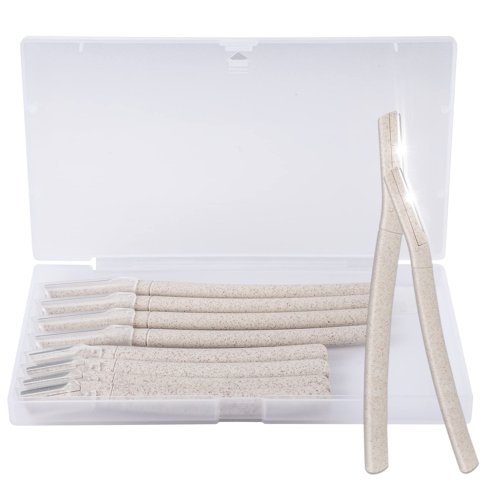 8PCS Dermaplaning Blades for Face, WheatStraw Eyebrow Razor Face Peach Fuzz Remover Face Razors for Women