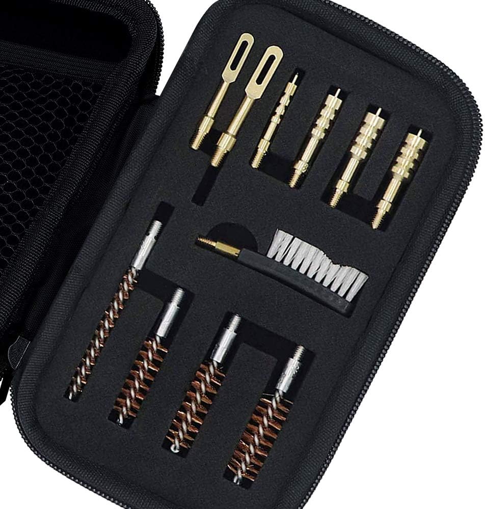 Pro Universal Gun Cleaning Kit, Pistol Caliber  Rifle Shotgun Firearm Cleaner Supplies Set with Portable Case (Black) : Sports & Outdoors