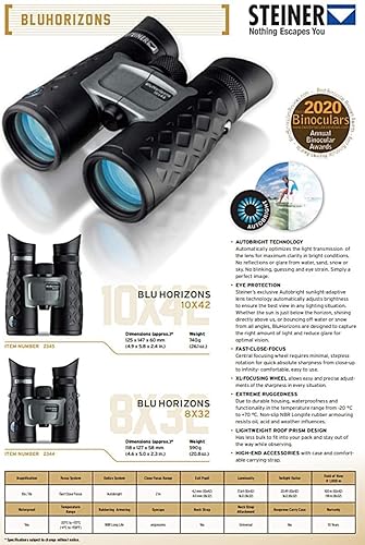 Steiner BluHorizons 10x42 Binocular w/Harness Strap Unique Lens
