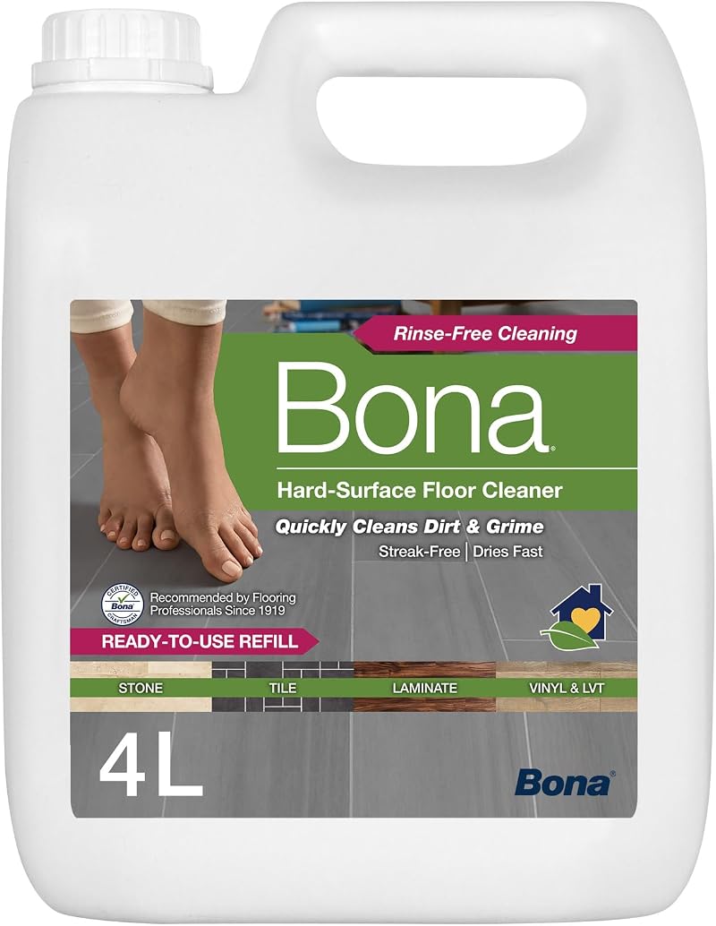 Bona Hard-Surface Floor Cleaner Liquid 4 Litre Refill for Stone Tile Laminate
