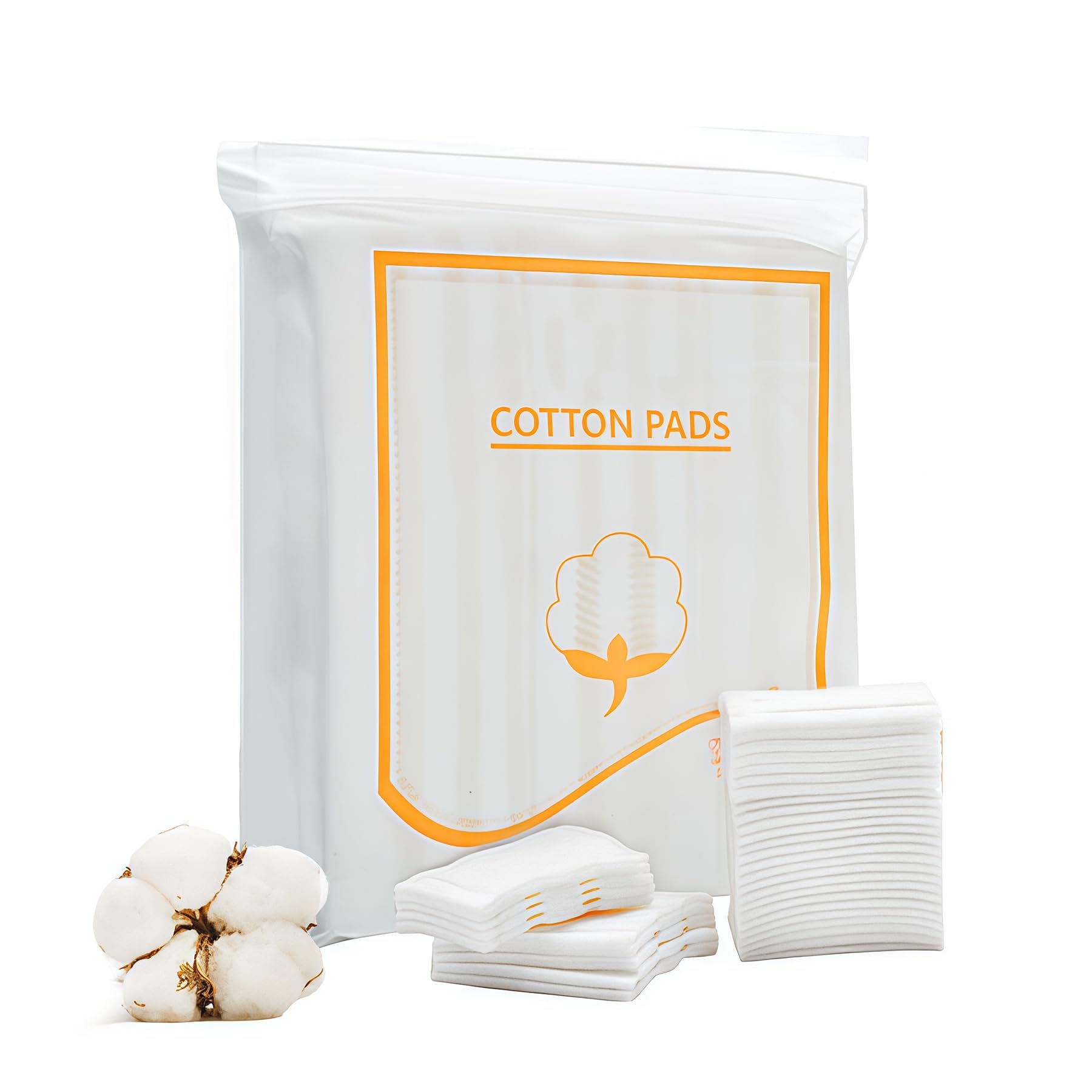 200 Pcs Rectangle Pure Cotton Puff Facial Makeup Cotton Pads Remover Cleansing Cotton