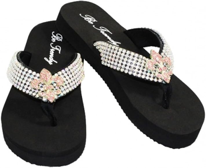 fleur de lis flip flops