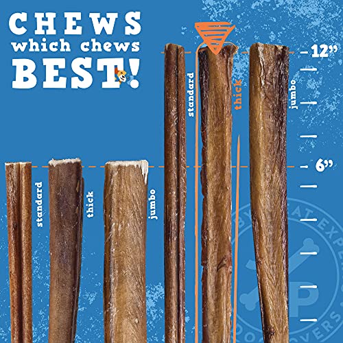 Jack&Pup Thick Bully Sticks 12 Inch Premium Dog Bully Sticks for Large