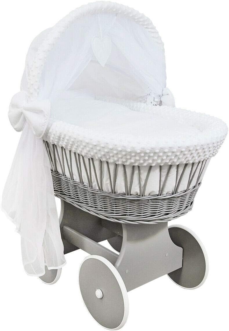 white dimple moses basket