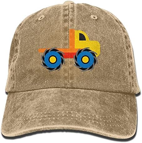 LingRain Cool Monster Truck Unisex Denim Baseball Hat Adjustable Street Rapper Hat Natural