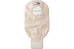 Hollister 18193 New Image 2-Piece 12” Drainable Ostomy Pouch, Red Color Code Match, 10 Pack, Transparent Pouch – 2-1/4” Flange Size