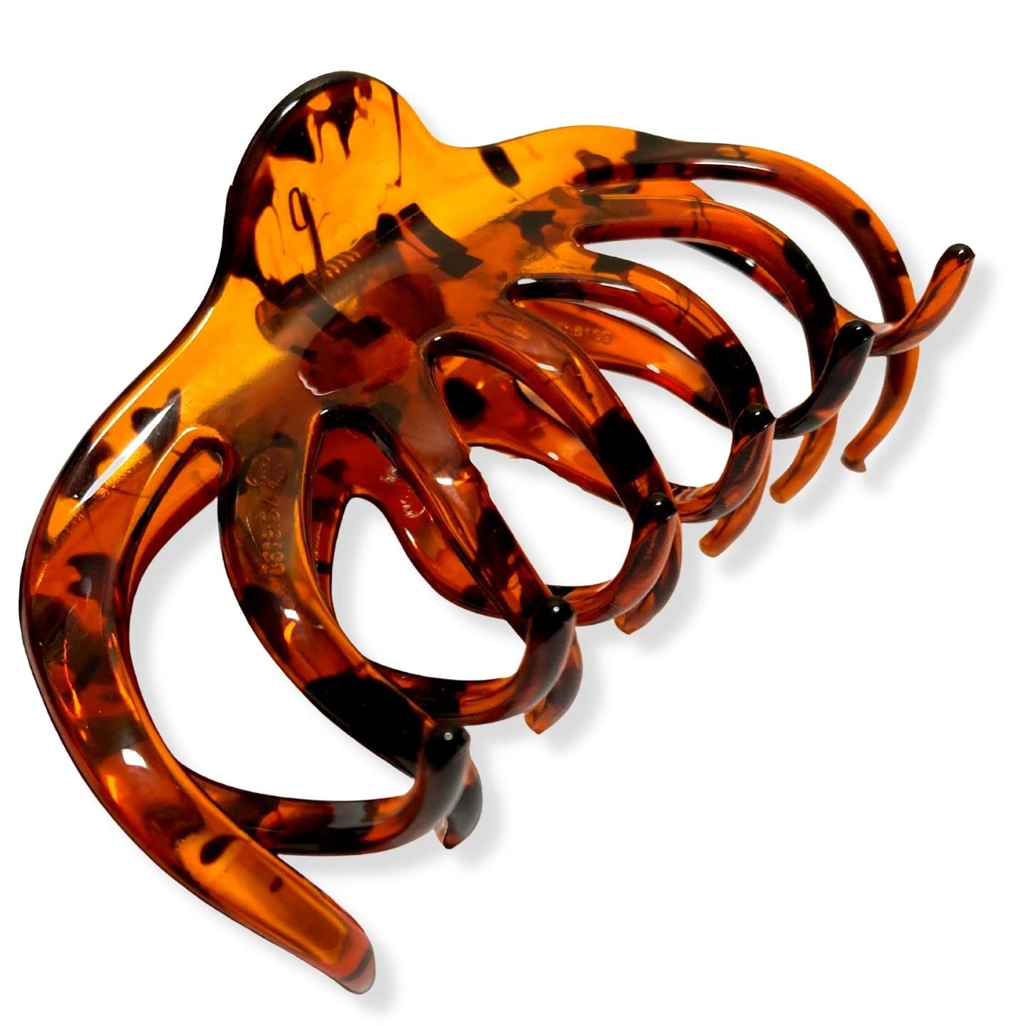 Topkids Accessories Butterfly Hair Claw Clip Tortoiseshell Brown Black Bulldog Tortie Curved Grip Tort for Thick or Fine Hair Styling Hair Clip Big Large 11cm / 4.3" (Tort Brown)