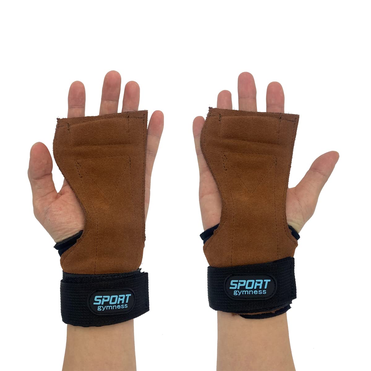 HOUSON Weight Lifting Gloves, Pulling Aid Wrist Bandage Grippad Fitness Gloves Training Gloves for Bodybuilding Crossfit Lifting Pulling Aids Weight Lifting Grips Pads Straps Strength Training brown