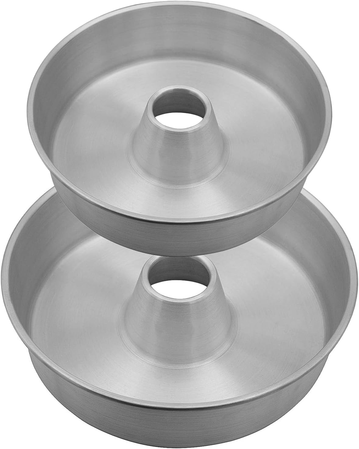 MGE - Set of 2 Aluminium Non-Stick Savarin Mould - Ring Cake Tin Twin Pack - 24 & 28 cm