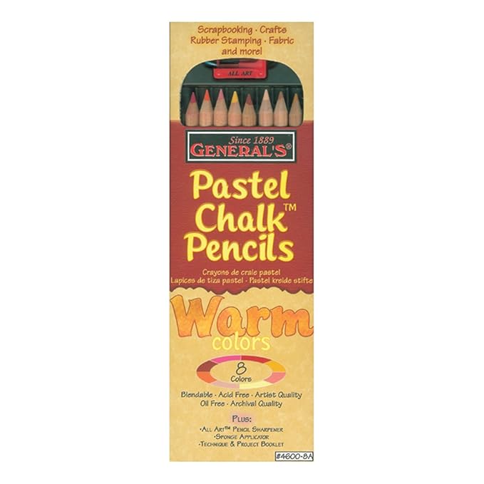 General Pencil Pastel Chalk Pencils 8 per Package Warm Amazon.co.uk