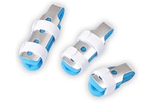 Finger Splints 3 Sizes Metal Padded Finger Support Finger Stabilizer with Soft Foam Interior and Loop Straps for Adults and C