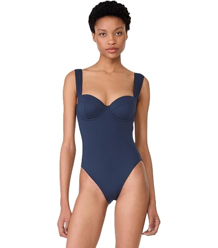 kate spade new york Women's Rosette Solids High Neck One Piece