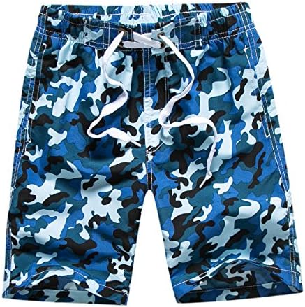 Boys Swim Shorts Fast Dry Boardshorts Adjustable Waist Beach Shorts with Side Pockets for Swimming Surfing
