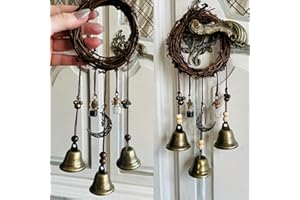 2pcs Witch Bells, Handmade Witchcraft Wind Chime for Garden Patio Balcony and Home Decoration