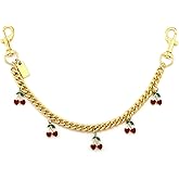 AtoposVita Strawberry Cherry Bag Charm Chain - Cute Pink Heart Keychain Pendant - for Women Gold Purse Charm for Handbag Gift