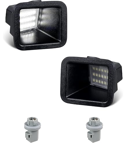 thumbnail image 2 of StylinPro LED License Plate Light Housing Compatible With 2017-2024 Ford F250 F350 F450 Super Duty Pickup Truck Tag Light Lens Cover Replacement Pack 2 of 14