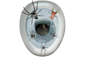 PARTYKINDOM Halloween Home Decorations, Scary Spider Halloween Toilet Sticker Wall Stickers for Halloween Props