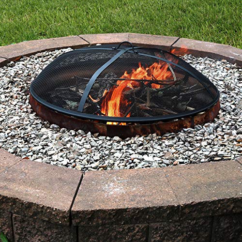 Sunnydaze Outdoor Fire Pit Spark Screen Cover Guard Accessory