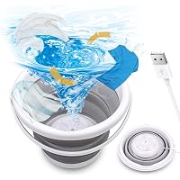 Mini Washing Machine, Ultrasonic Portable Washing Machines Foldable Laundry Tub by USB Powered for Socks Underwear…