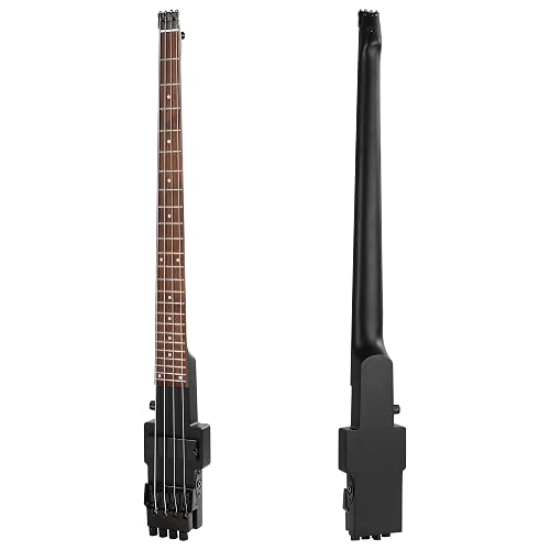 ベース Musoo electric travel bass headless bass Batking Travel Bass Guitar, Headless Electric Bass 4 Strings in