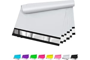 Vapulcio Poly Mailers 6x9 Inch 100 Pcs - White Shipping Bags, Mailing Envelopes, Waterproof and Tear Resistant Packaging Bags for Small Business, Self-Sealing and Privacy Protection