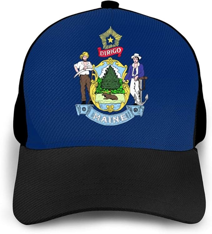 KKWWYYBQM Flag of Maine Adjustable Baseball Cap,Dad Hat
