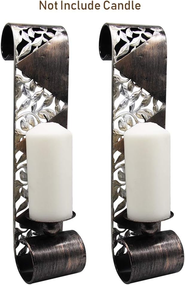 Shelving Solution Wall Sconce Candle Holder Metal Wall Art for Living Room, Bathroom, Dining Room Decoration, Set of 2: Home & Kitchen