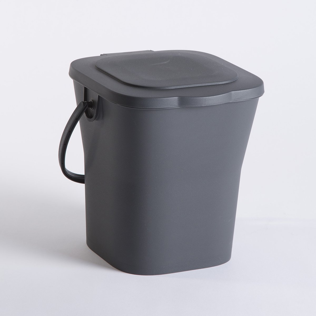 EDA 13119 G Compost Bucket 6 L with Lid, Polypropylene, Grey, Dim. : 24.8 x 23.8 x 24.3 cm, 013119 Anthracite