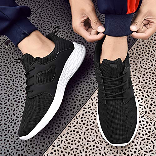 DierCosy Gym Shoes for Men Tennis Shoes Lightweight Non Slip Sneakers Mens Slip-On Shoes Athletic Running Walking Shoes Black 9.5