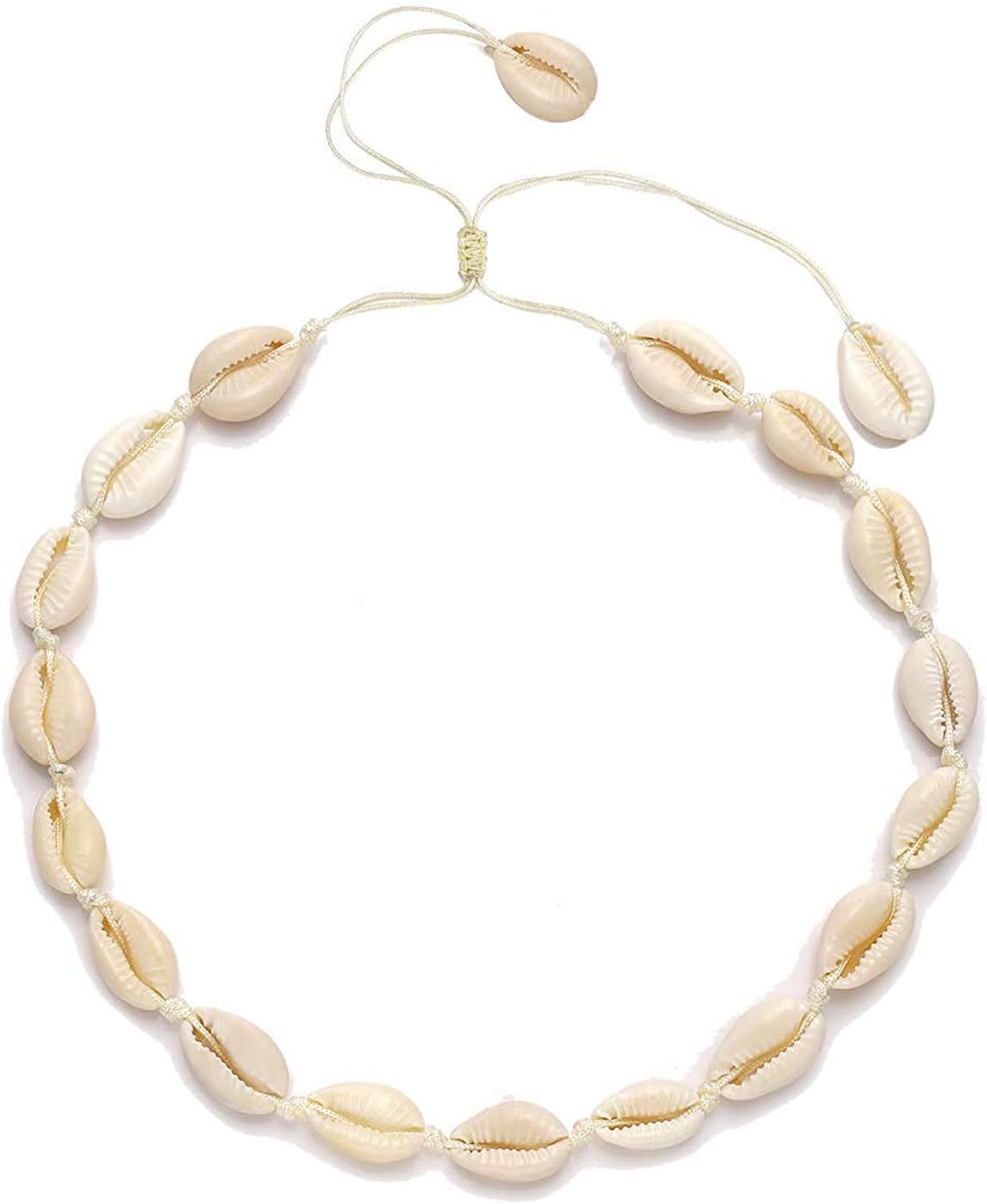 MOLOCH Natural Shell Necklaces Boho Handmade Cowrie Shell Choker Necklace Adjustable Beach Conch Jewelry for Women Girls