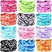 DEMIL Multifunctional Sports Stretchable Seamless Casual Headband Sweatband Magic Camo Scarf Balaclava Headwear Head Wrap (12PCS-Pink Rains)