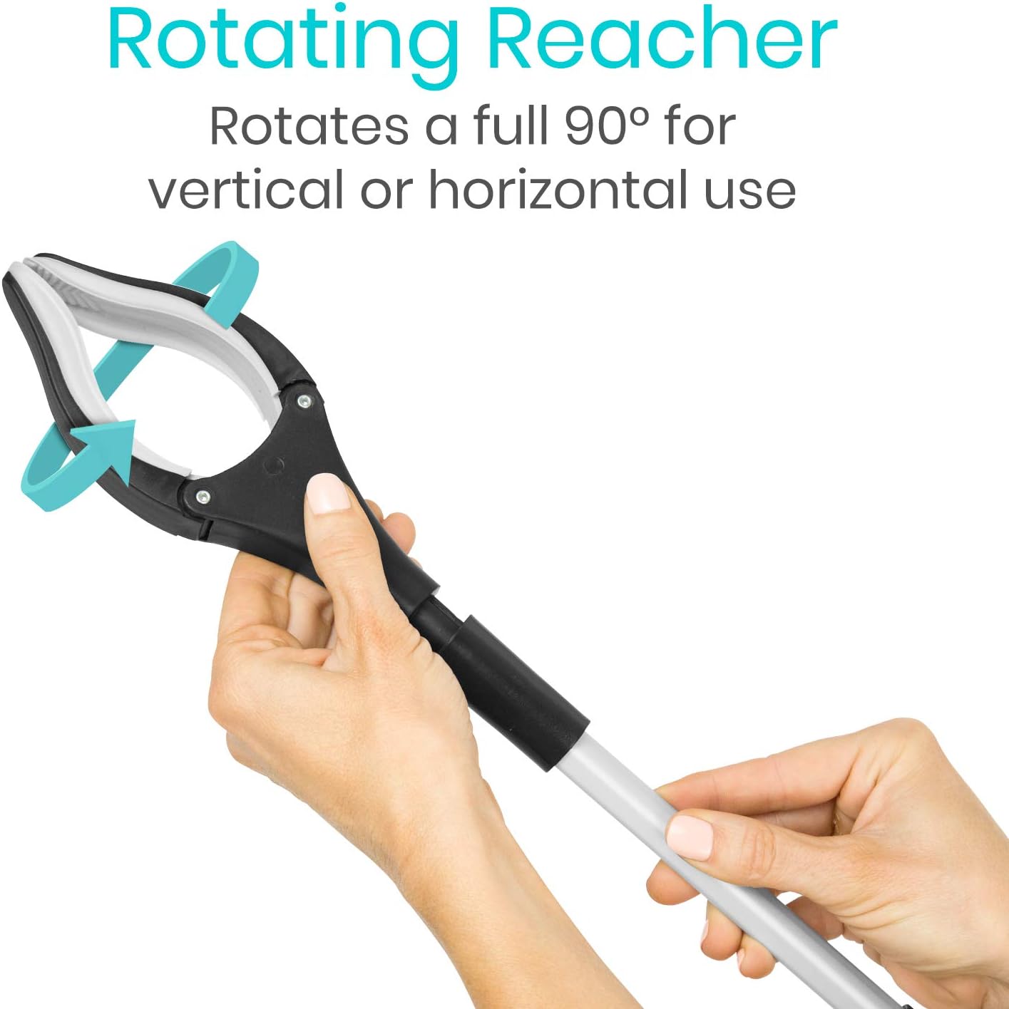 Vive Reacher Grabber 32" - Extra Long Mobility Aid - Rotating Hand, Heavy Duty Grip Arm - Reaching Assist Tool for Trash Pickup, Litter Picker, Garden Nabber, Disabled, Handicap Arm: Health & Personal Care