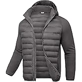 TBMPOY Men's Hybrid Puffer Jacket Lightweight Running Winter Warm Jacket Coat Insulated Golf