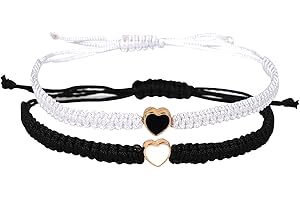 Personalized Couples Bracelets Couple Promise Relationship Bracelet Matching Heart Charm Bracelet for His and Her Couple Conn