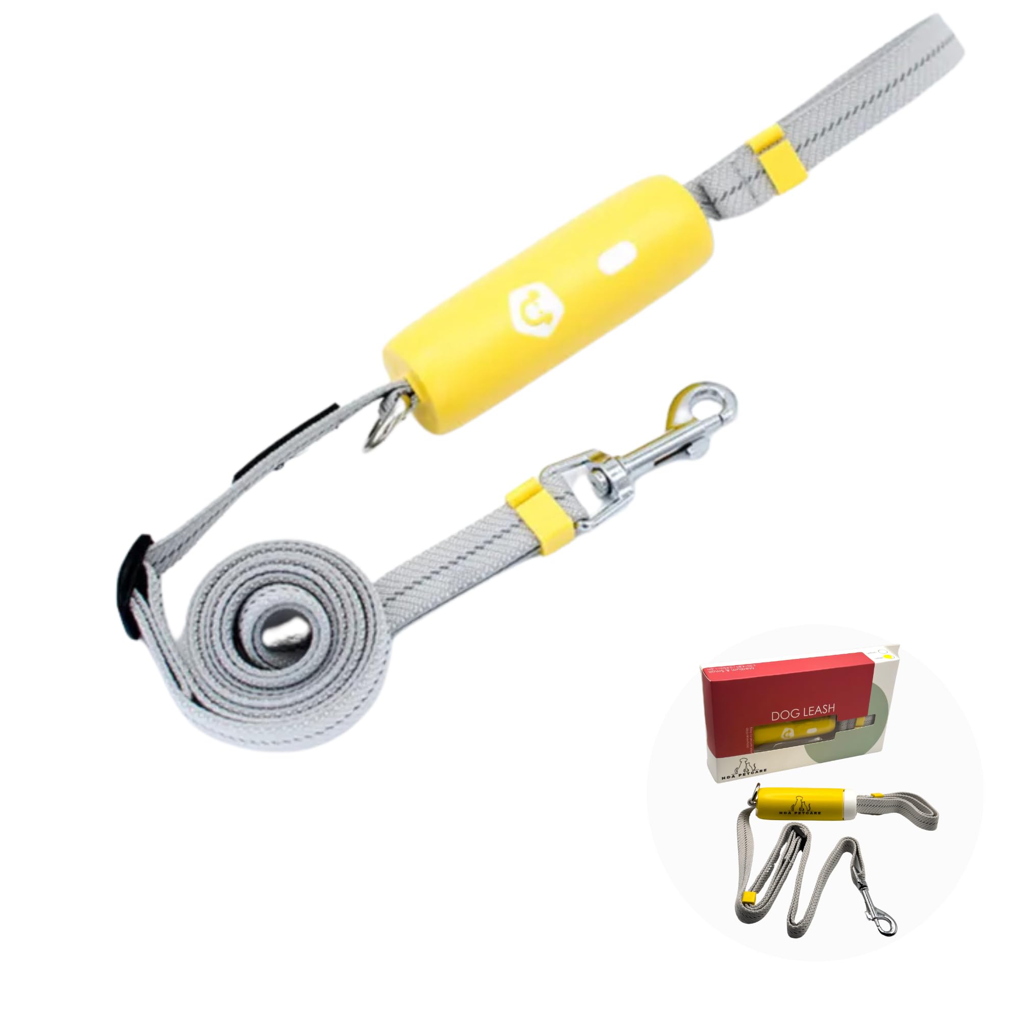 H&A Petcare Leads For Small And Medium Dogs, Short Lead For Puppy, 6ft Chew Proof Dog Lead, Anti-Lost Dog Leashes (Yellow)