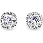 S.ROMZA Cubic Zirconia Earrings Studs Post Heart/Round/Simulated Diamond Stud Earrings for Women's Birthday Trendy Gifts