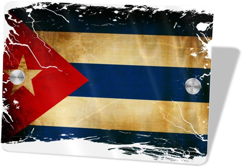 Amazon Com Vintage Cuba Cuban Art Flag Tin Metal Signs Garage Bar Shop Home Decorative Metal Signs Wall Decor Crates Gifts 5 57 5 In Home Kitchen